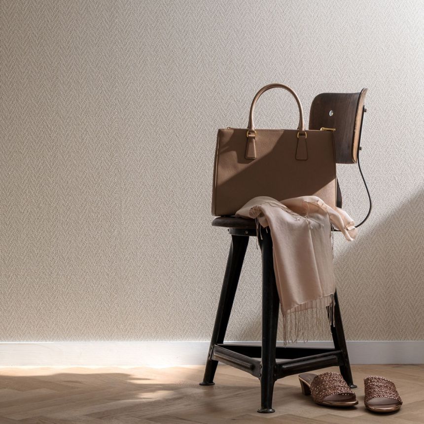 Vliesová tapeta na zeď, šedo-krémová, látková textura, 59301, Loft Superior, Marburg