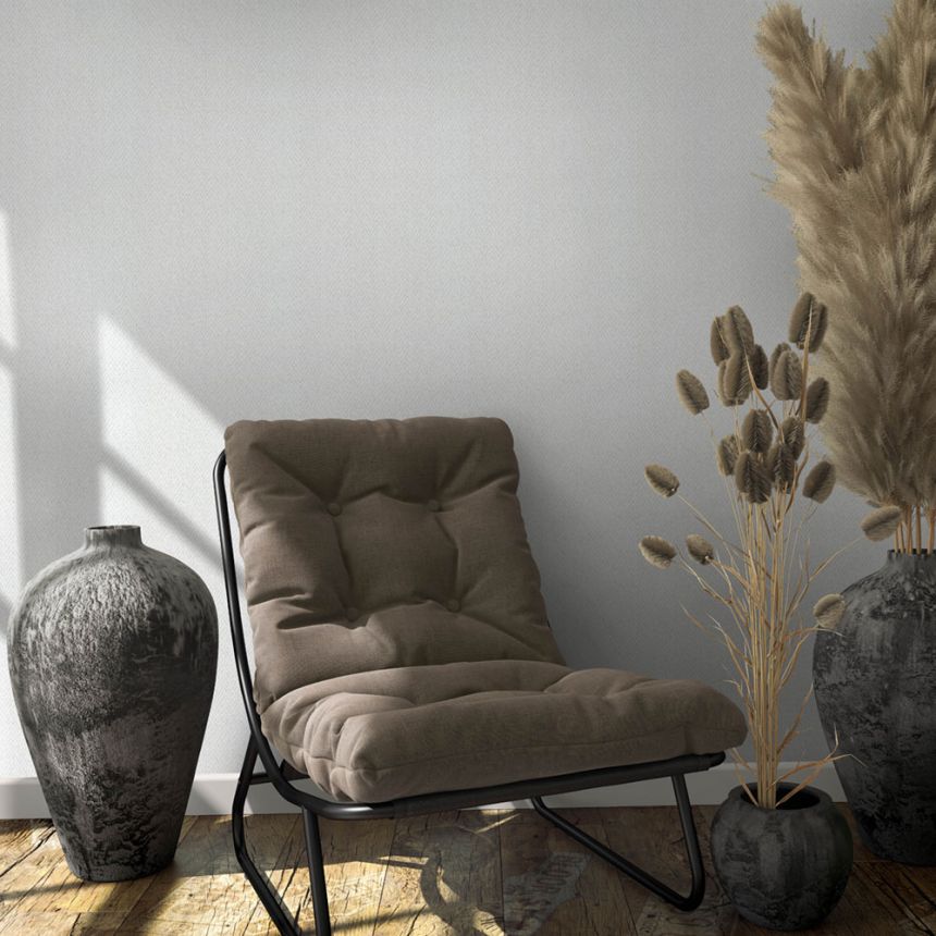 Vliesová tapeta na zeď, šedo-bílá, látková textura, 59303, Loft Superior, Marburg