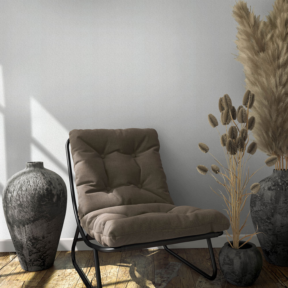 Vliesová tapeta na zeď, šedo-bílá, látková textura, 59303, Loft Superior, Marburg