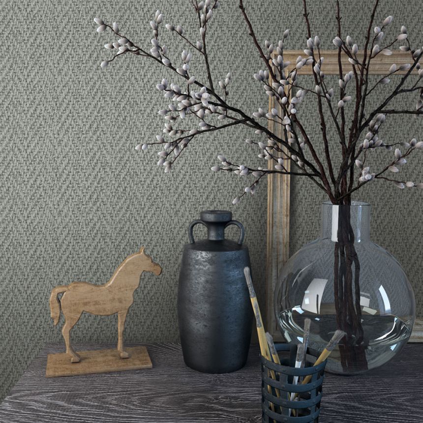 Vliesová tapeta na zeď, šedá, látková textura, 59304, Loft Superior, Marburg