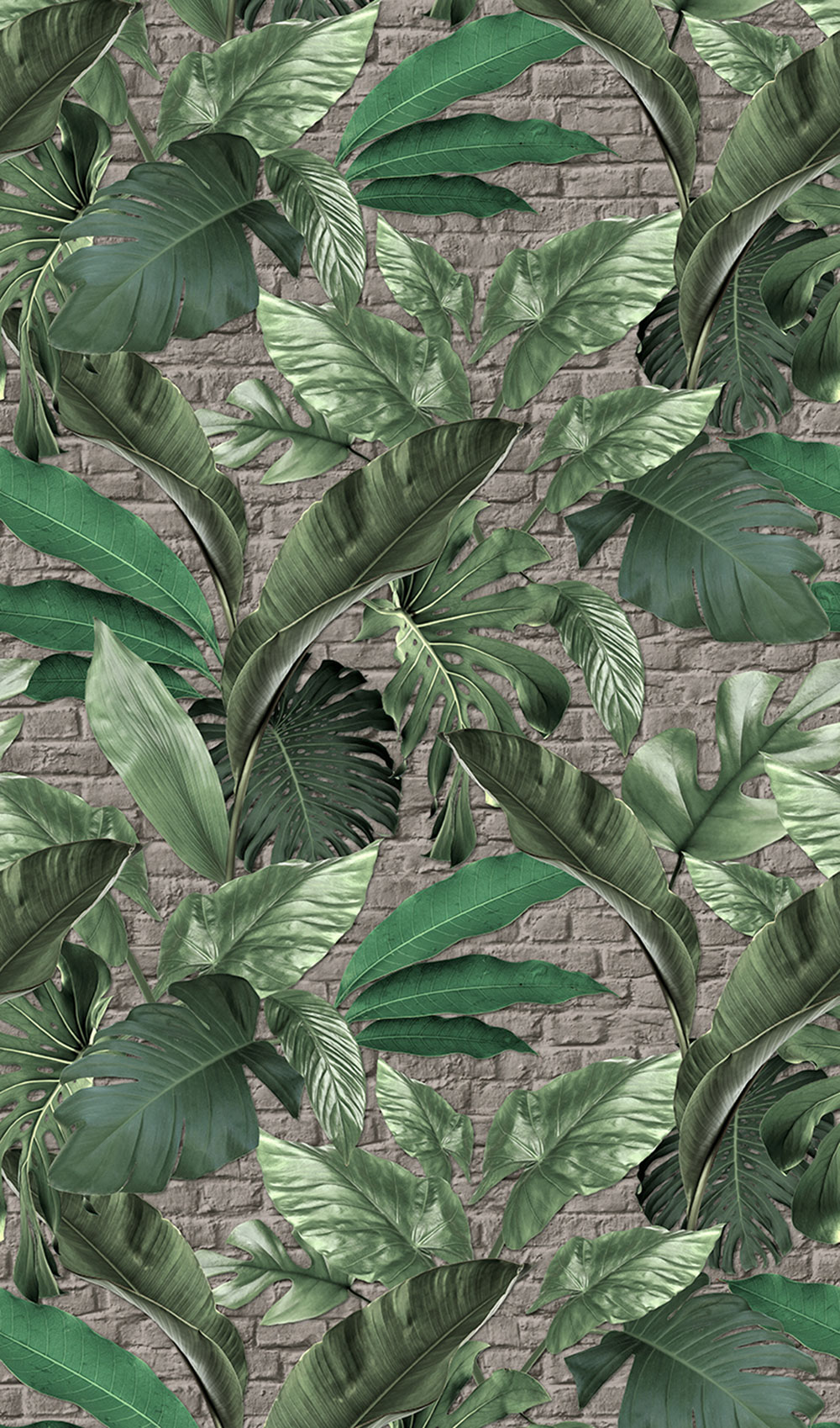 Vliesová obrazová tapeta na zeď, listy, cihly, 34196, Loft Superior, Marburg