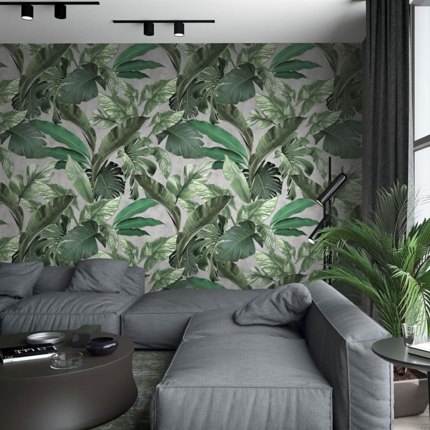 Vliesová obrazová tapeta na zeď, listy, štuk, 34197, Loft Superior, Marburg