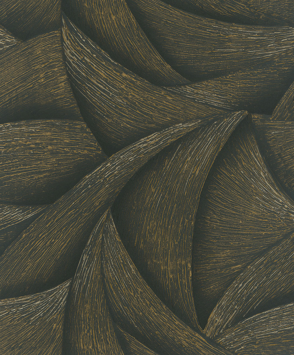 Vliesová tapeta na zeď, černo-zlatá, grafické linie, 35506, Ritus, Marburg