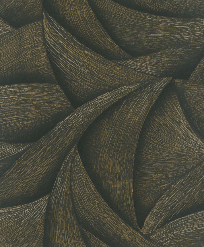 Vliesová tapeta na zeď, černo-zlatá, grafické linie, 35506, Ritus, Marburg