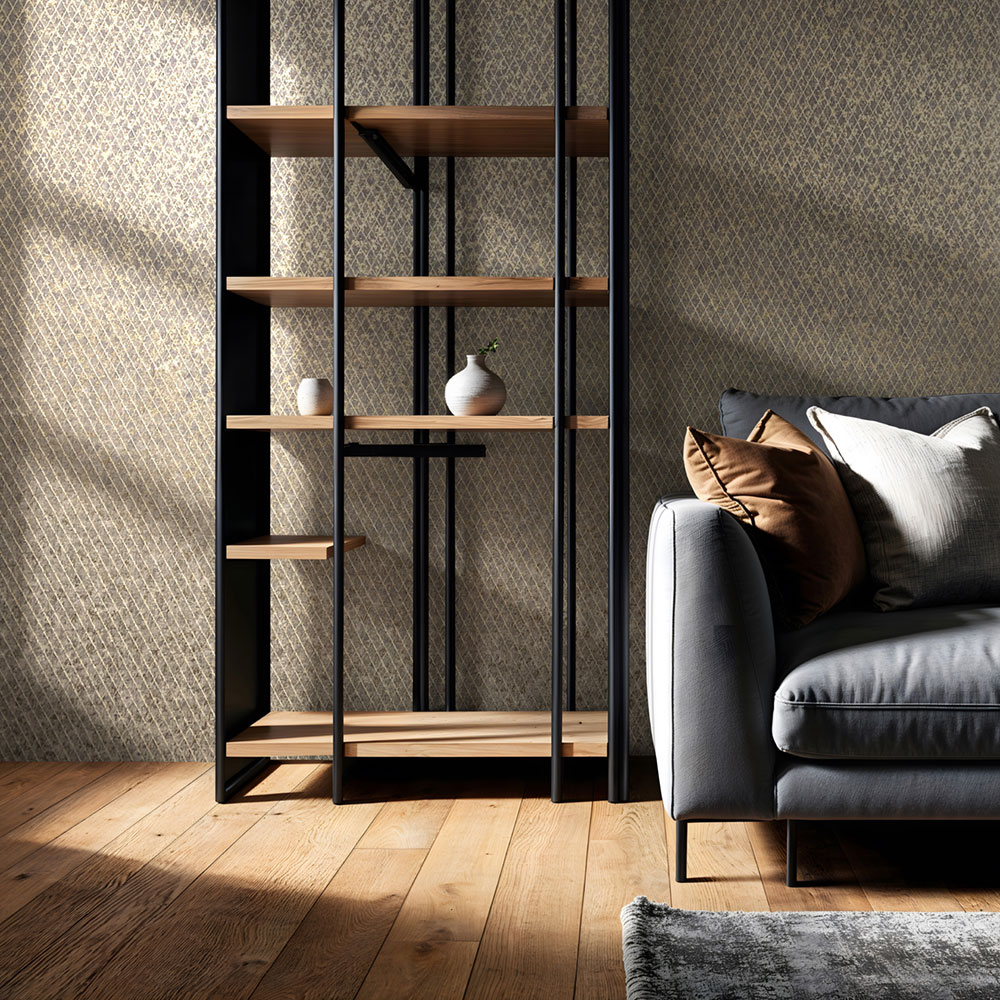 Geometrická vliesová tapeta na zeď, černo-zlatá, 35540, Ritus, Marburg