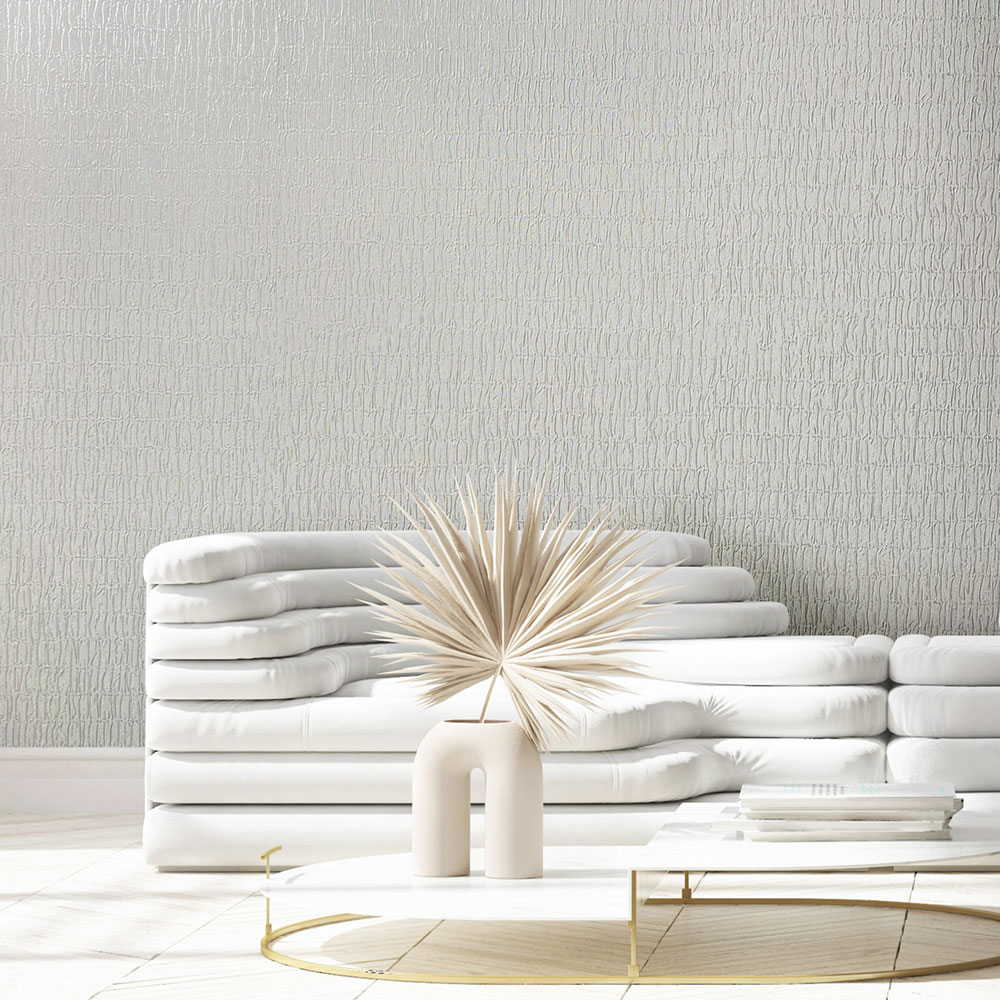 Vliesová tapeta na zeď, bílá, mačkaná látková textura, 34501, Kumano, Marburg