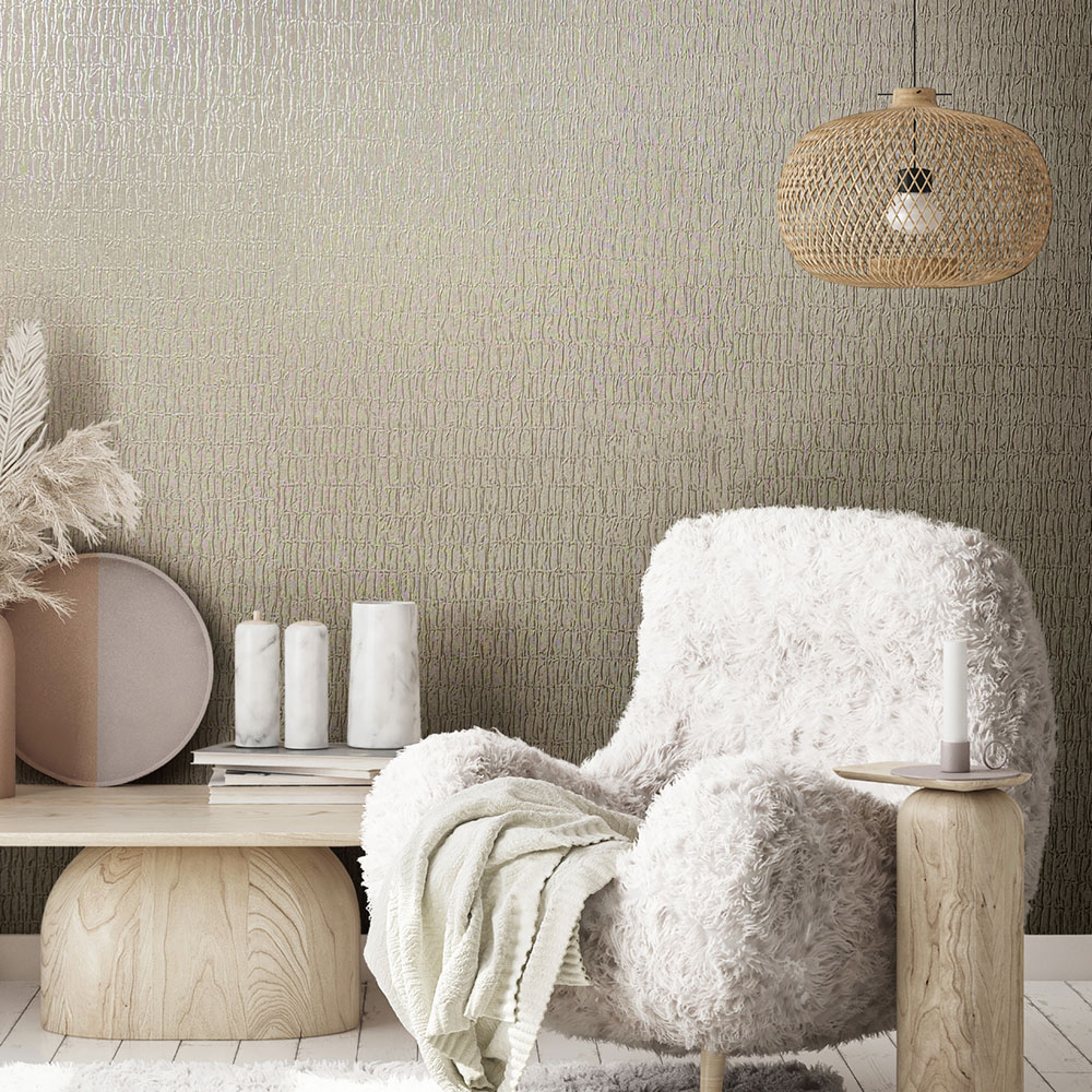 Vliesová tapeta na zeď, mačkaná hnědo-béžová, látková textura, 34505, Kumano, Marburg