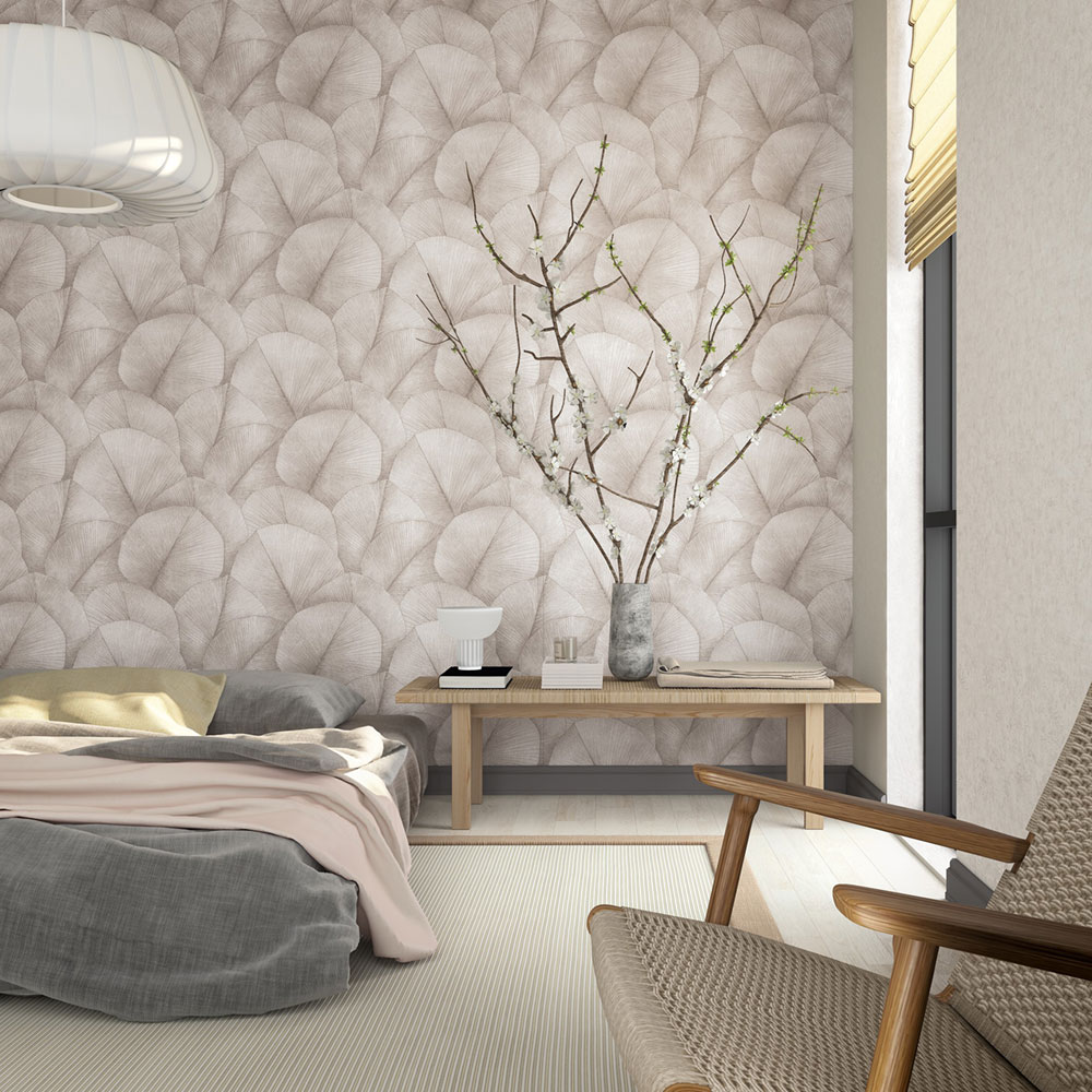 Vliesová tapeta na zeď, hnědo-béžová, listy, 34511, Kumano, Marburg