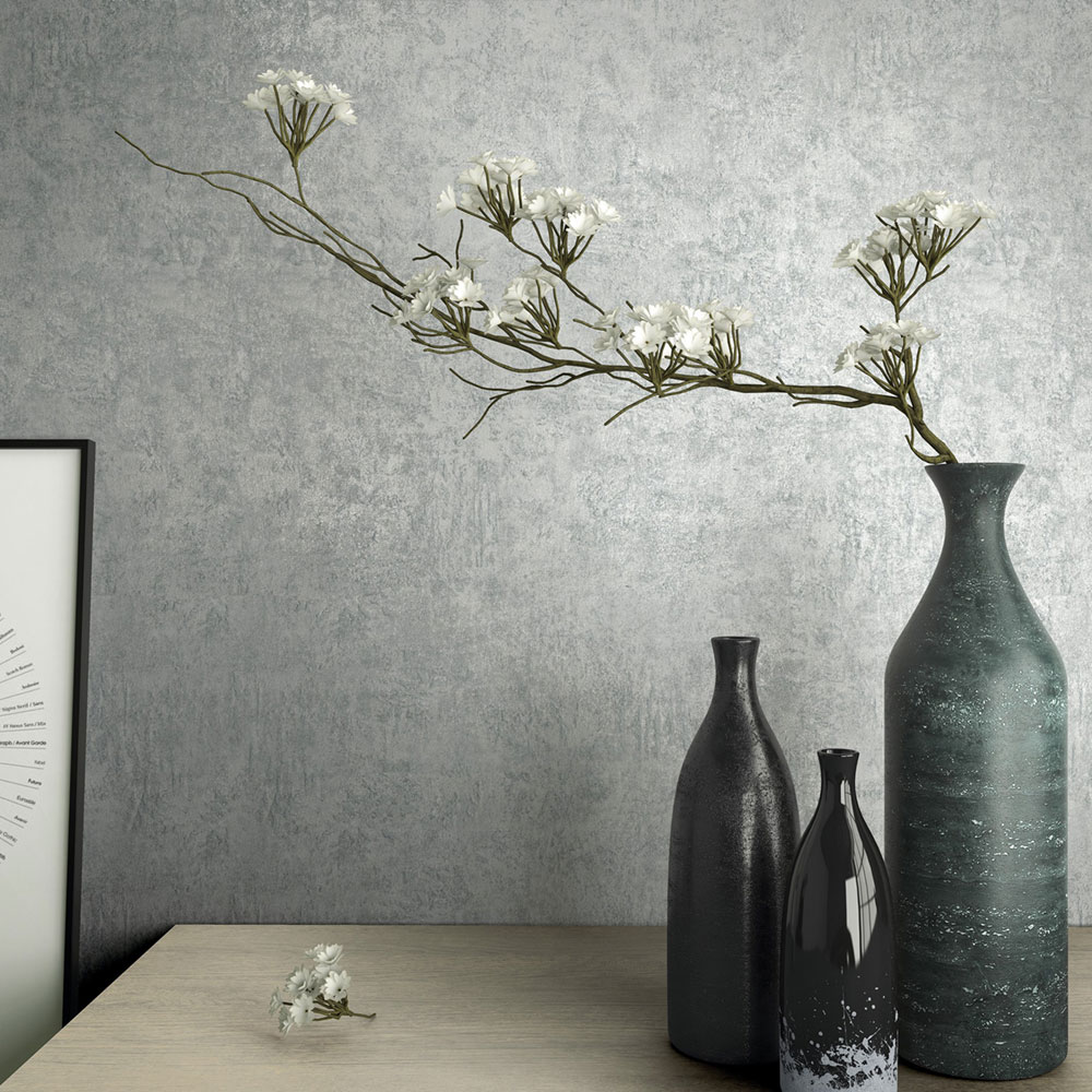 Vliesová tapeta na zeď, šedá, štuk, stěrka, 34523, Kumano, Marburg