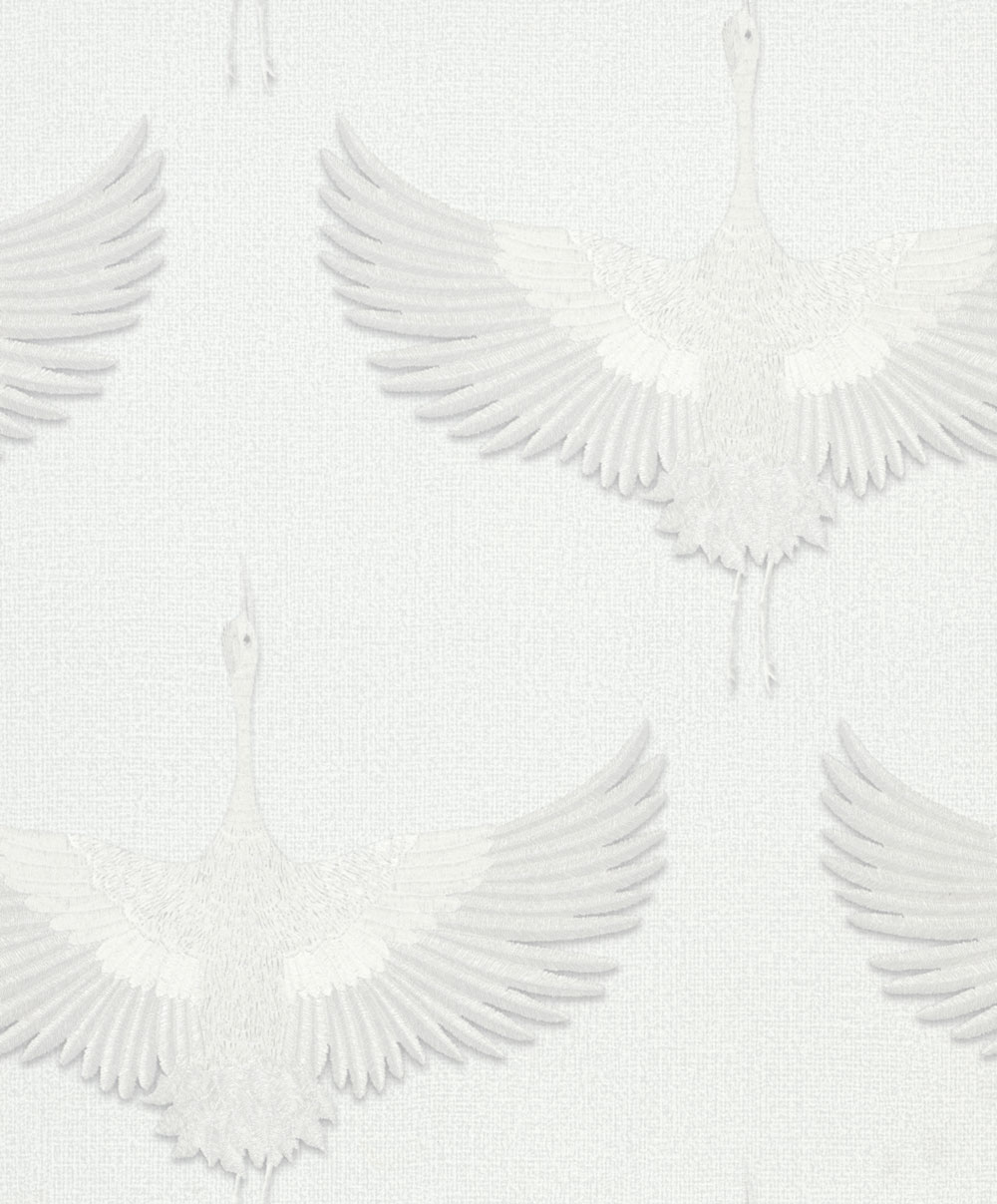 Vliesová tapeta na zeď, bílá, ptáci, 34528, Kumano, Marburg