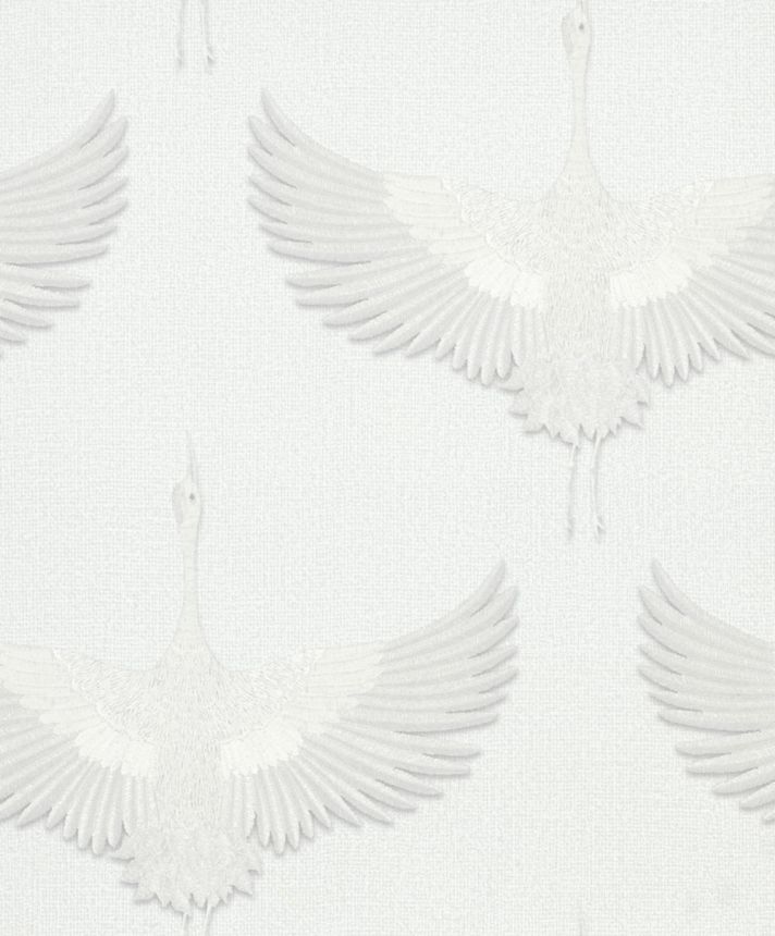 Vliesová tapeta na zeď, bílá, ptáci, 34528, Kumano, Marburg