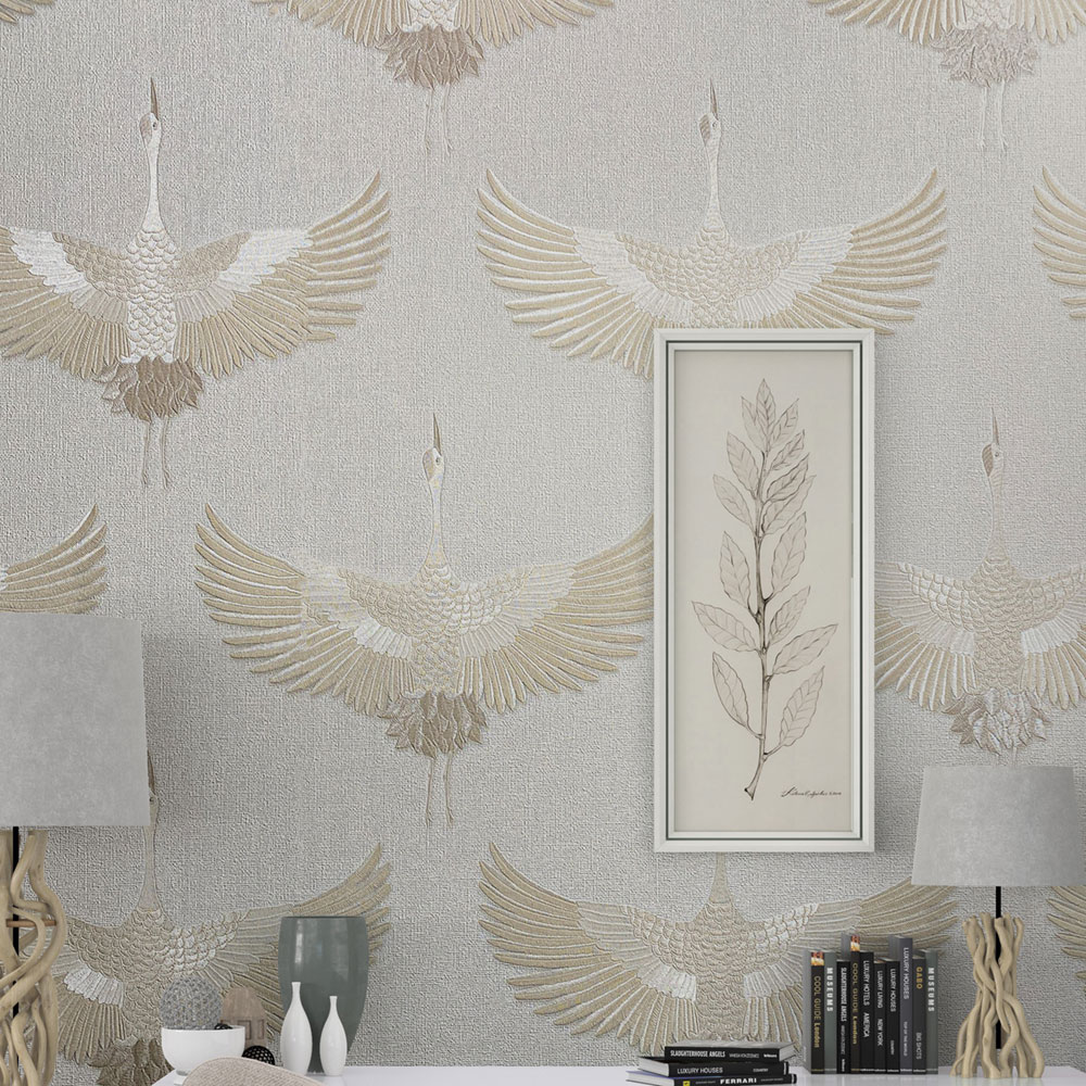 Vliesová tapeta na zeď, krémová, ptáci, 34529, Kumano, Marburg