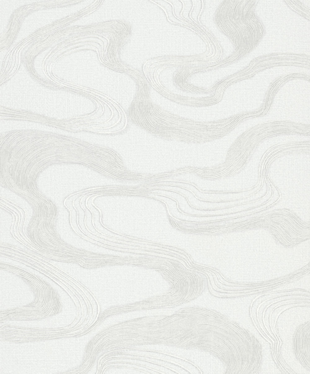 Vliesová tapeta na zeď, bílá, látková textura, vlnky, 34534, Kumano, Marburg