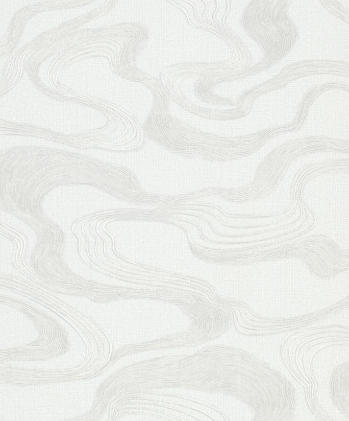 Vliesová tapeta na zeď, bílá, látková textura, vlnky, 34534, Kumano, Marburg