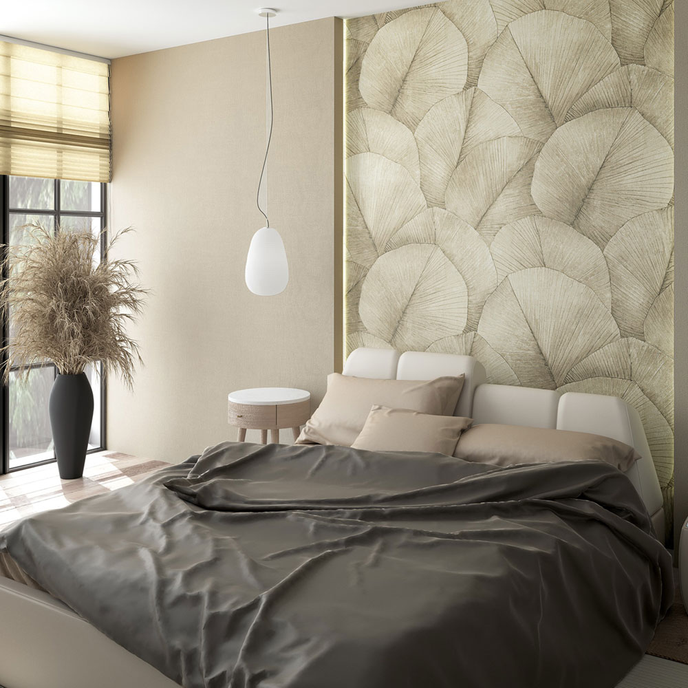 Vliesová fototapeta na zeď, béžová, listy, 34597, Kumano, Marburg