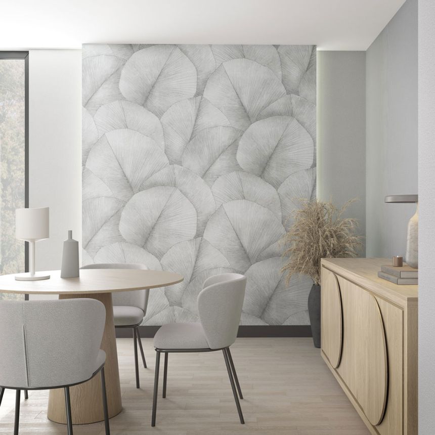 Vliesová fototapeta na zeď, šedá, listy, 34598, Kumano, Marburg