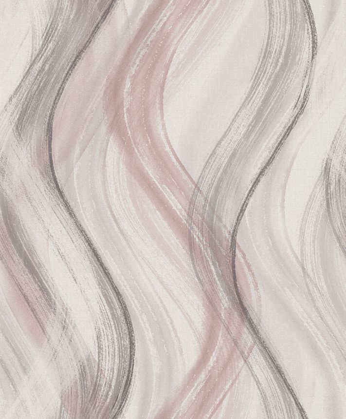 Vliesová tapeta na zeď, šedo-růžová, vlny, 32443, Shades, Marburg