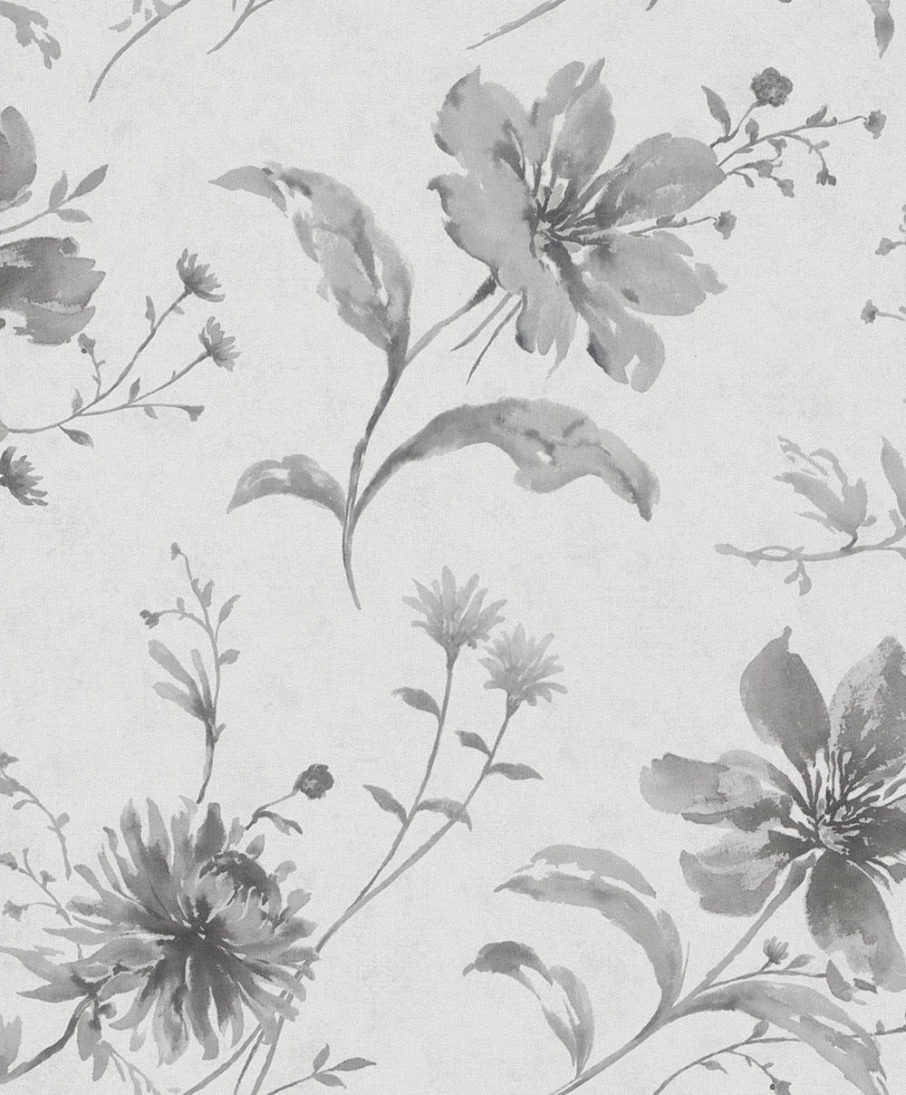Vliesová tapeta na zeď, šedo-černá, květiny, 32456, Shades, Marburg