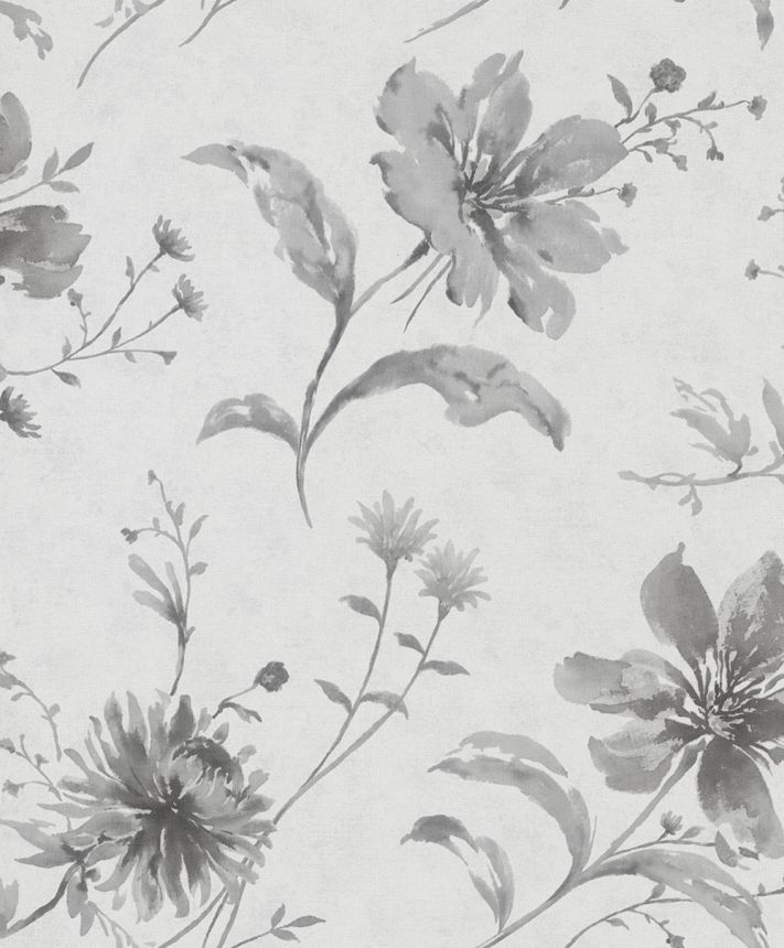 Vliesová tapeta na zeď, šedo-černá, květiny, 32456, Shades, Marburg