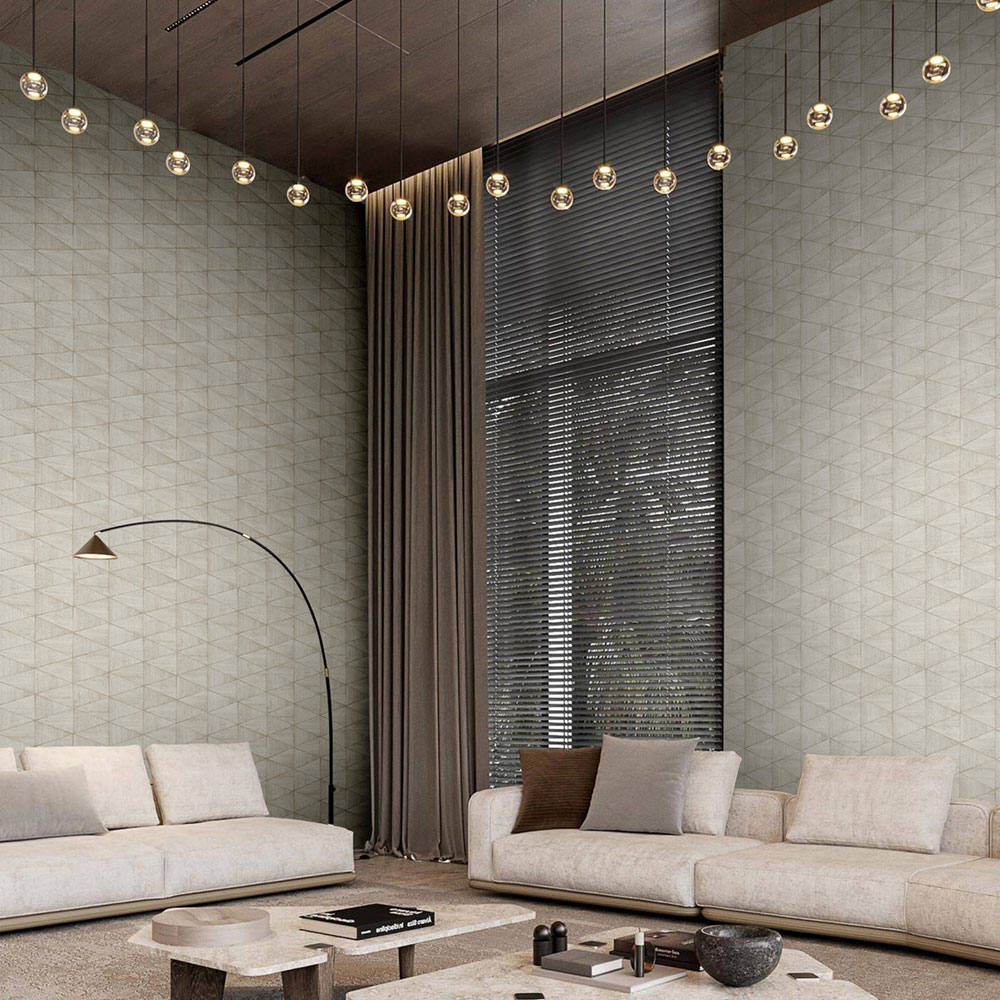 Geometrická vliesová tapeta na zeď, béžová, dřevo, 33358, Travertino, Marburg