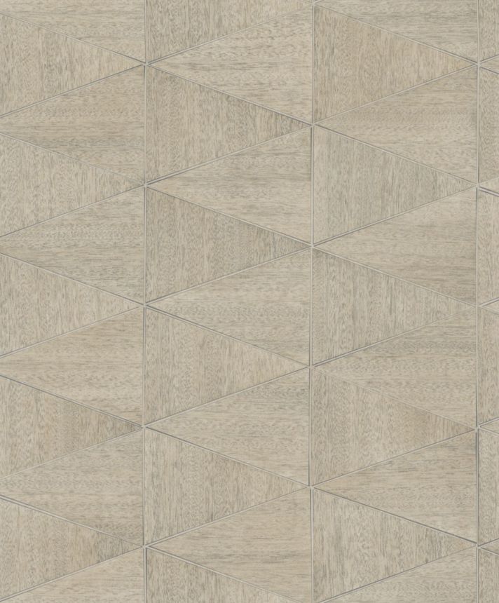 Geometrická vliesová tapeta na zeď, hnědo-béžová, dřevo, 33359, Travertino, Marburg