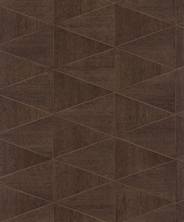 Geometrická vliesová tapeta na zeď, hnědá, dřevo, 33361, Travertino, Marburg