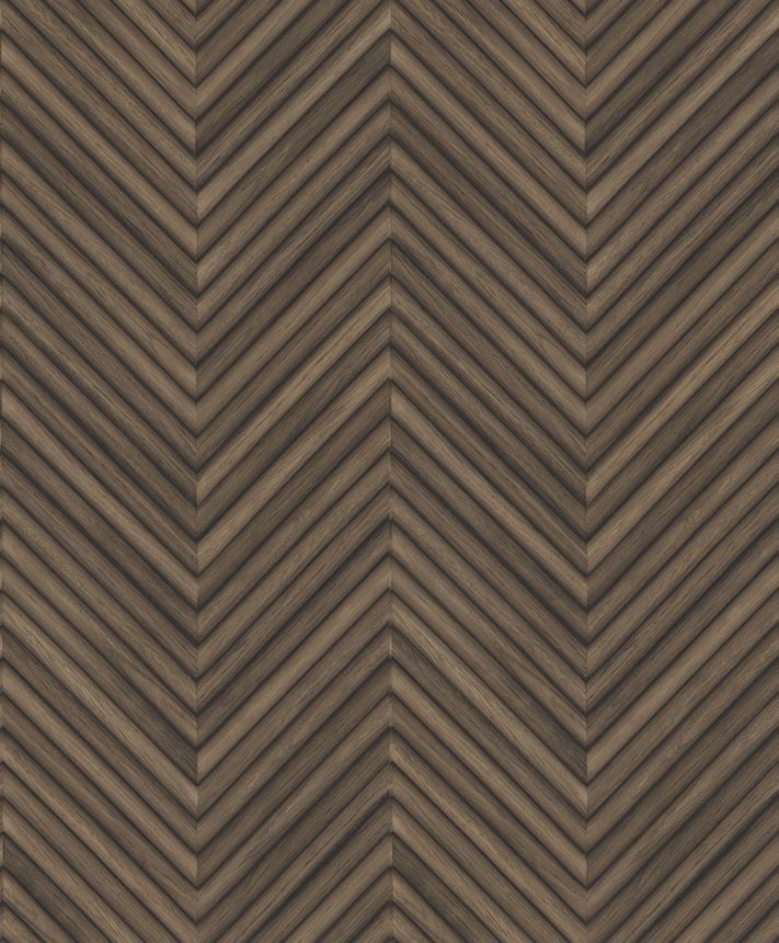 Vliesová tapeta na zeď, hnědá, imitace dřeva, dřevěného obkladu, 33378, Travertino, Marburg