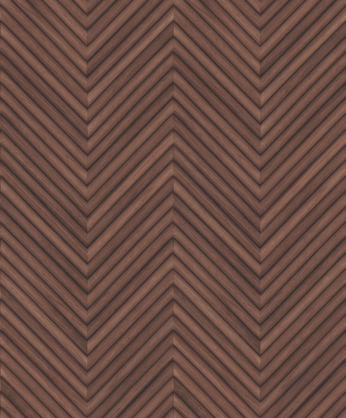 Vliesová tapeta na zeď, hnědo-červená, imitace dřeva, dřevěného obkladu, 33379, Travertino, Marburg