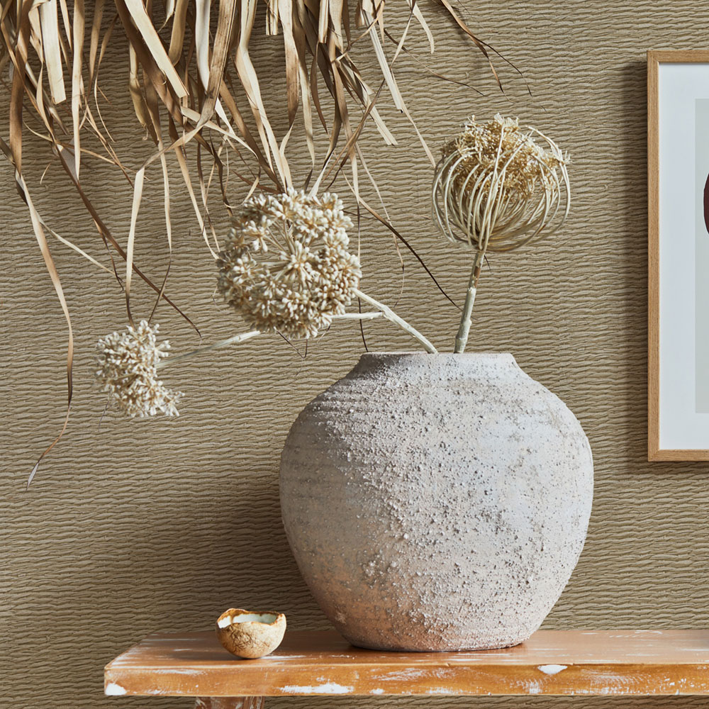 Vliesová tapeta na zeď, hnědo-béžová, imitace rohože, 33384, Travertino, Marburg