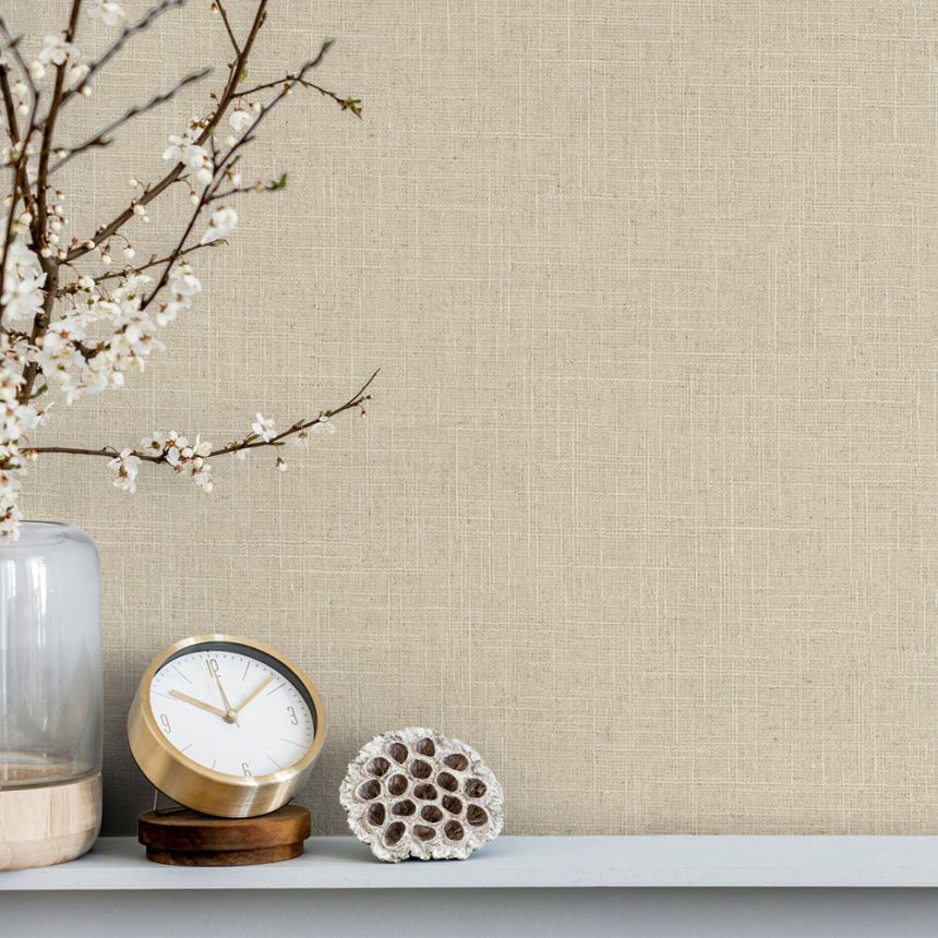 Vliesová tapeta na zeď, béžová, imitace látky, 33392, Travertino, Marburg