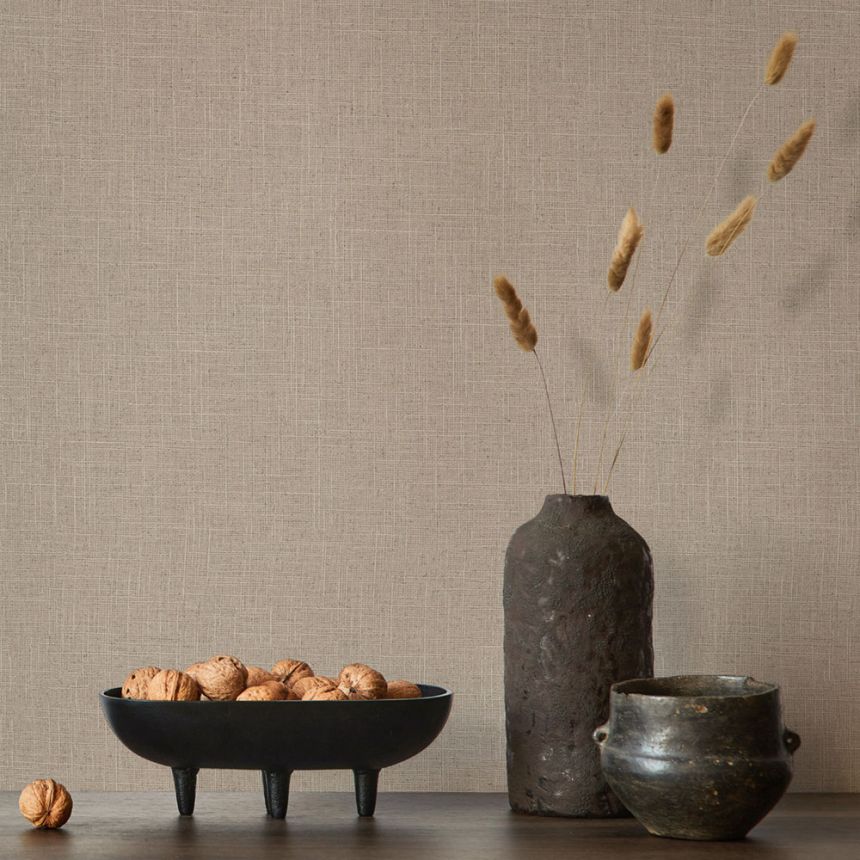 Vliesová tapeta na zeď, hnědá, imitace látky, 33393, Travertino, Marburg