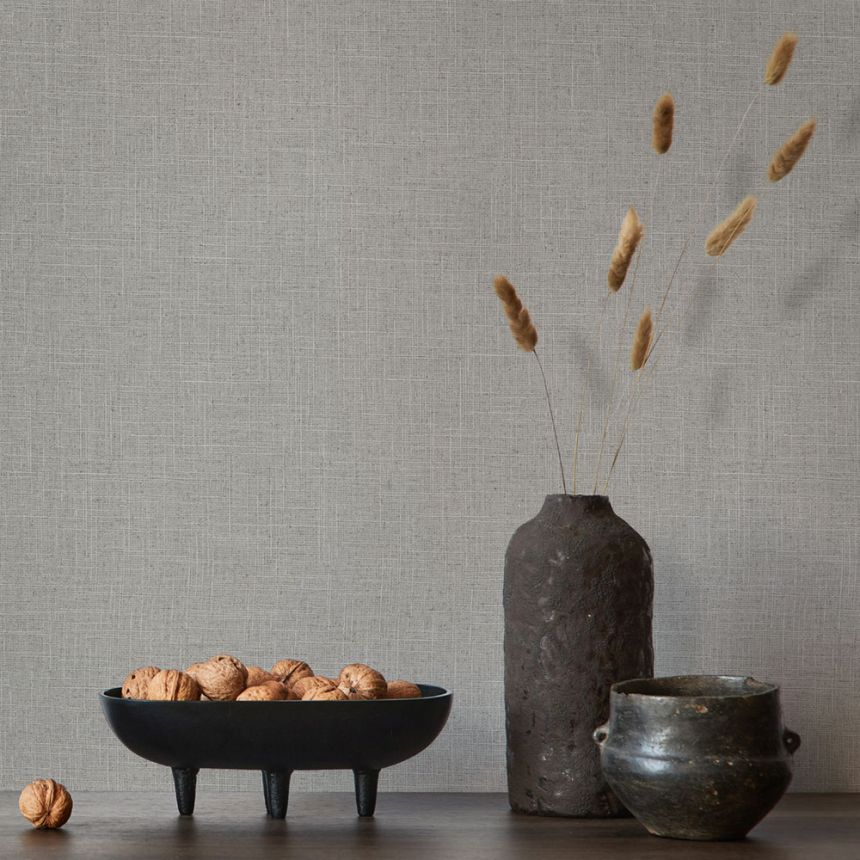 Vliesová tapeta na zeď, šedá, imitace látky, 33394, Travertino, Marburg