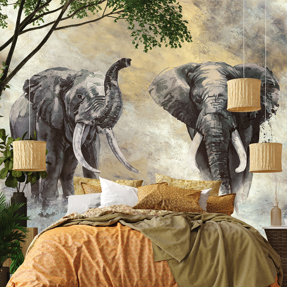Vliesová fototapeta na zeď, sloni, 33100, Travertino, Marburg