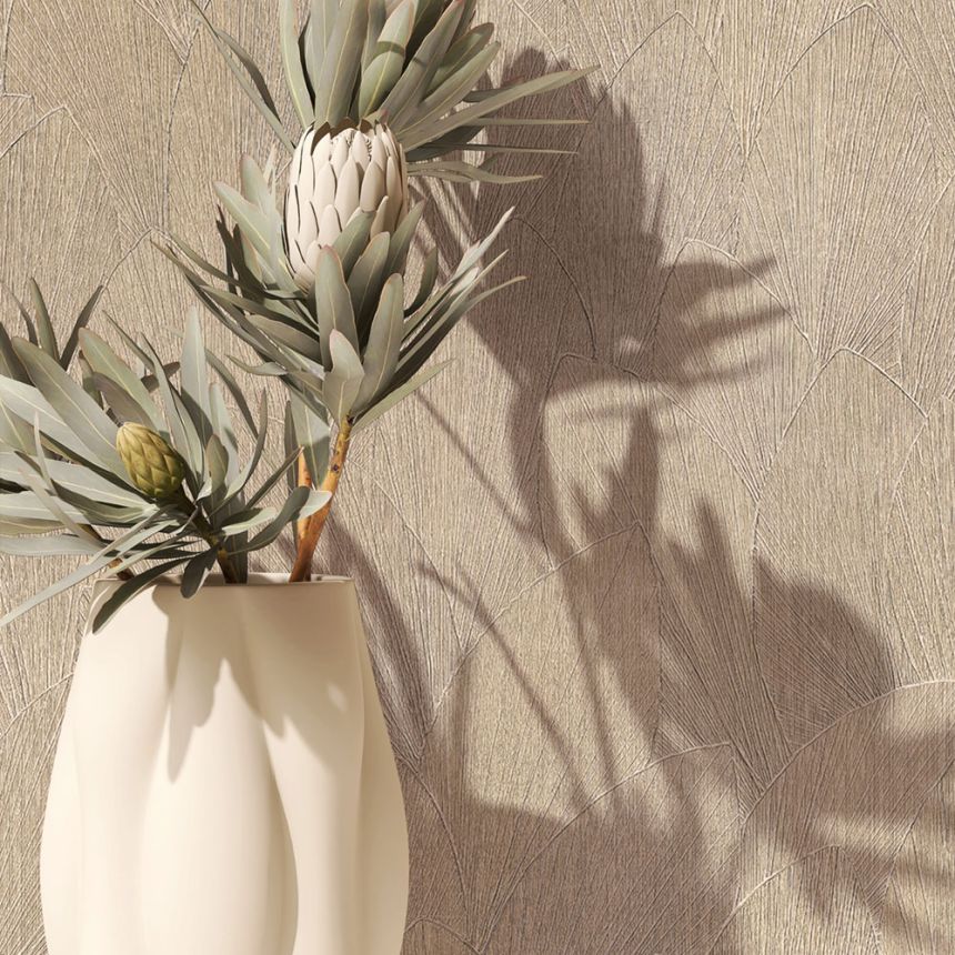 Vliesová tapeta na zeď, béžová, listy, 35387, Timber, Marburg