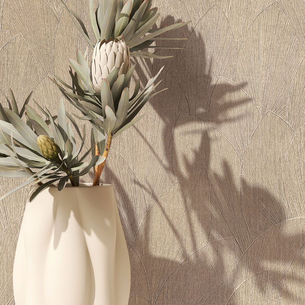 Vliesová tapeta na zeď, béžová, listy, 35387, Timber, Marburg