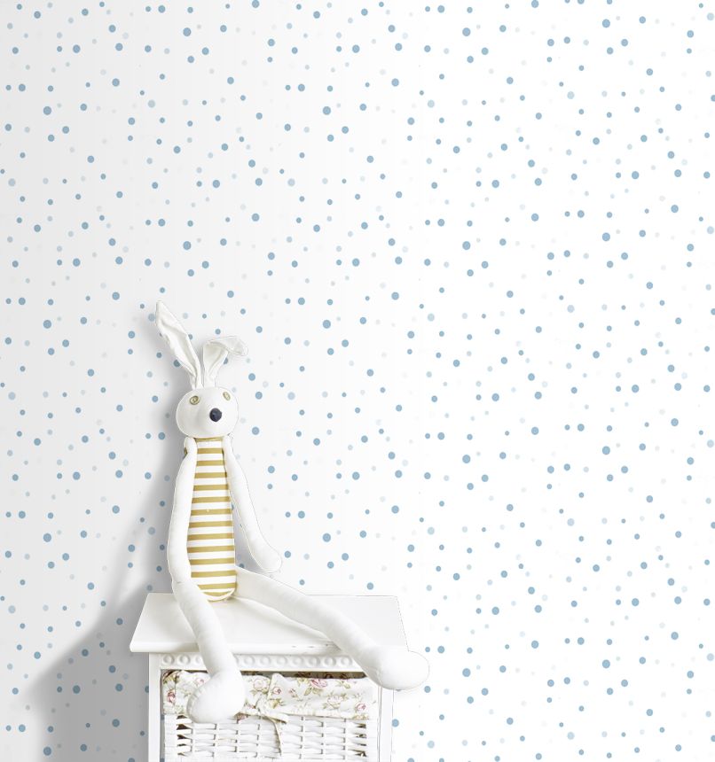 Modro-bílá  vliesová tapeta s puntíky, 137-2, Sambori, ICH Wallcoverings