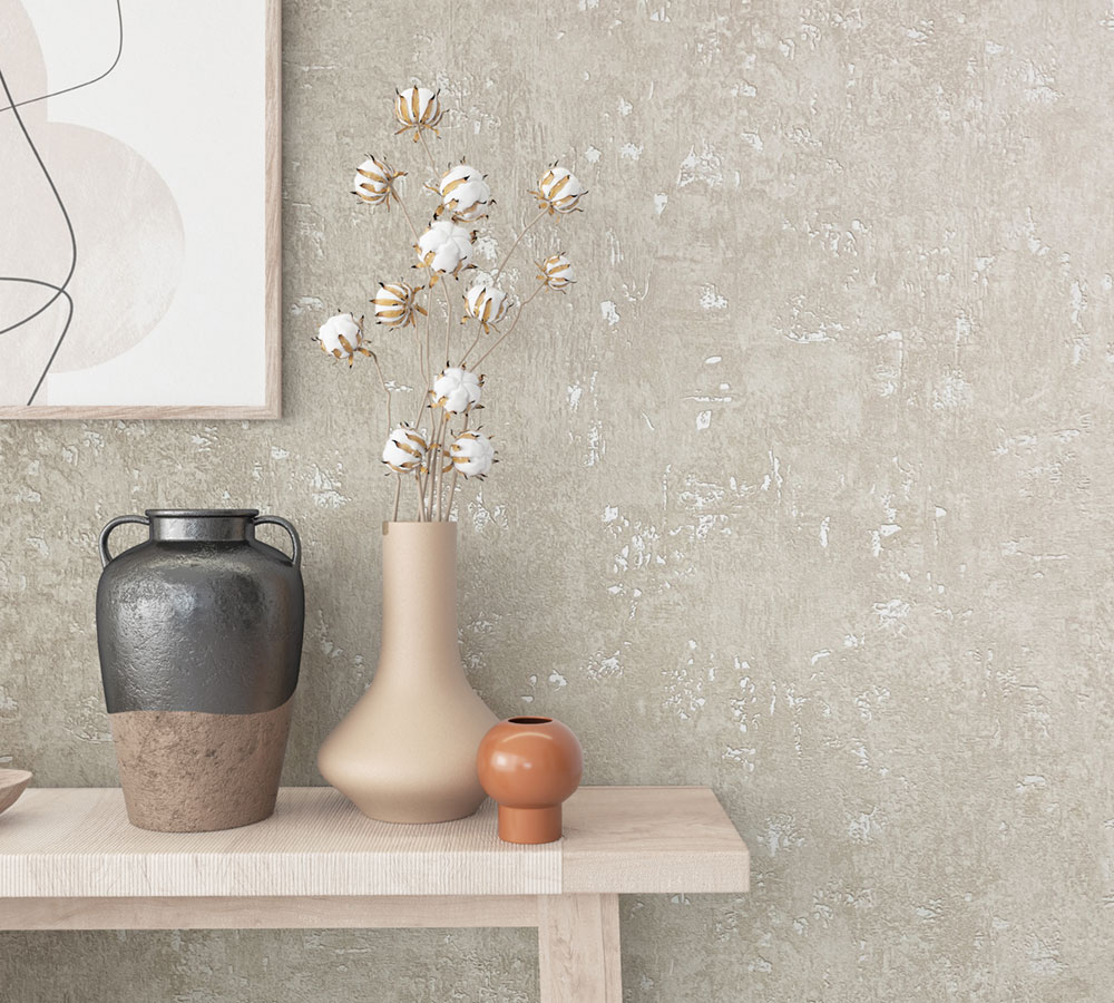 Vliesová tapeta na zeď, béžová, beton, štuk, 82370, Naomi, Novamur