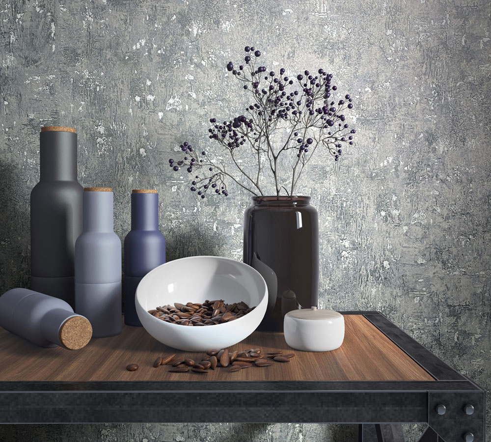 Vliesová tapeta na zeď, šedá, beton, štuk, 82372, Naomi, Novamur