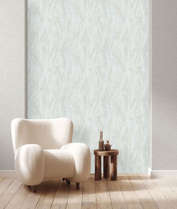 Vliesová tapeta na zeď, krémovo-šedá, textura, vlny, 82497, Naomi, Novamur