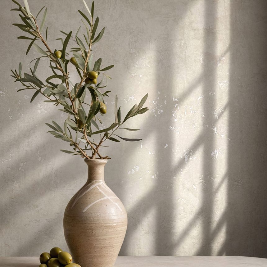 Vliesová tapeta na zeď, krémová, beton, štuk, 82498, Naomi, Novamur