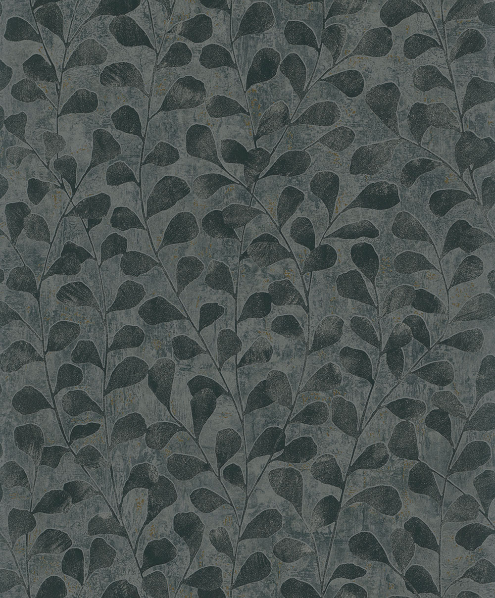 Vliesová tapeta na zeď, černo-zlatá, větvičky, listy, 82503, Naomi, Novamur