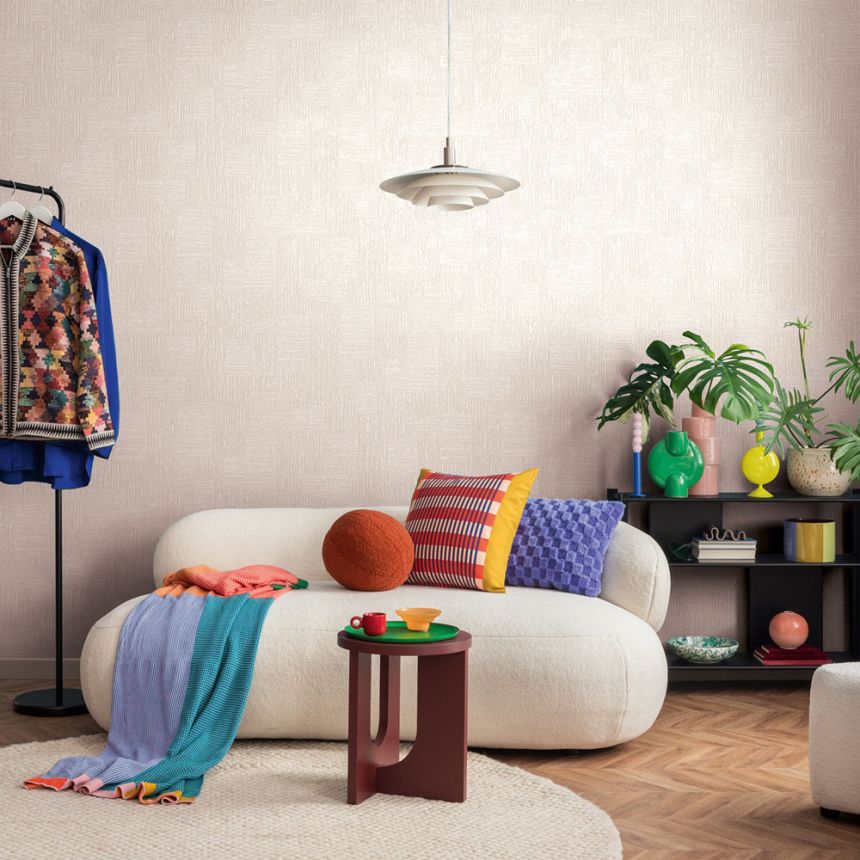 Geometrická vliesová tapeta na zeď, krémová, 82550, Naomi, Novamur