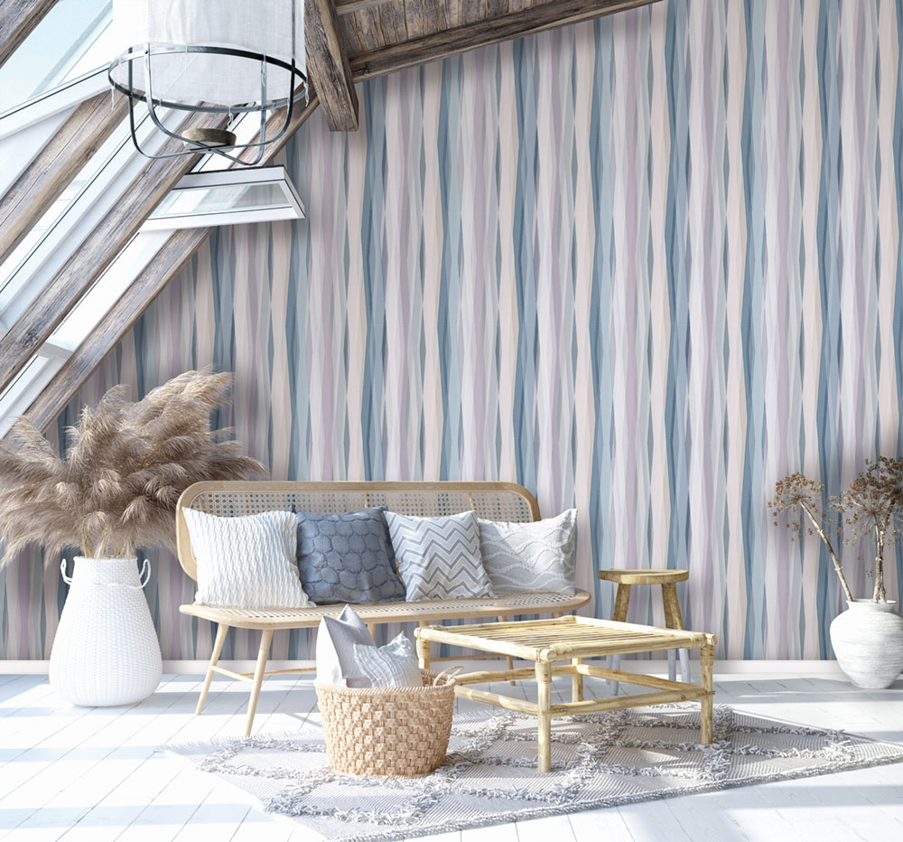 Vliesová tapeta na zeď, šedo-modrá, grafický vzor, 89009, Naomi, Novamur