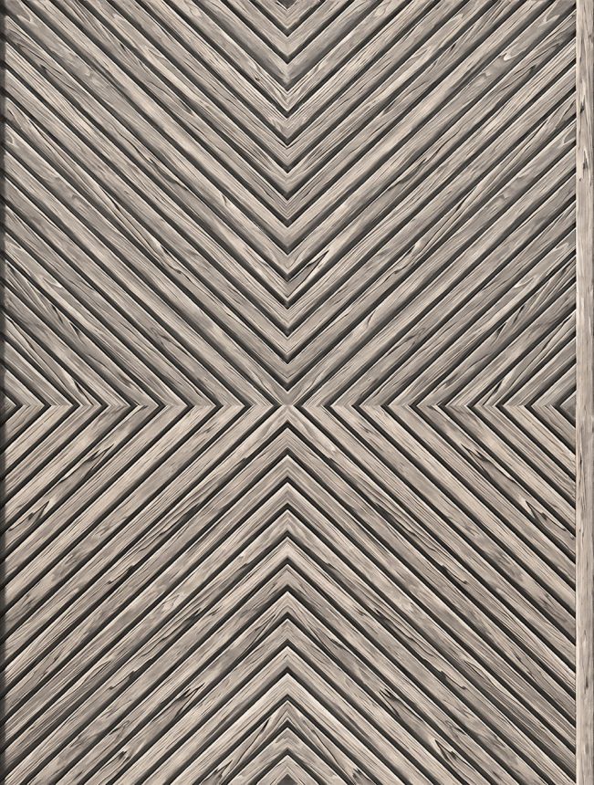 Vliesová tapeta na zeď, šedo-béžová, imitace dřevěného obkladu, 89018, Naomi, Novamur