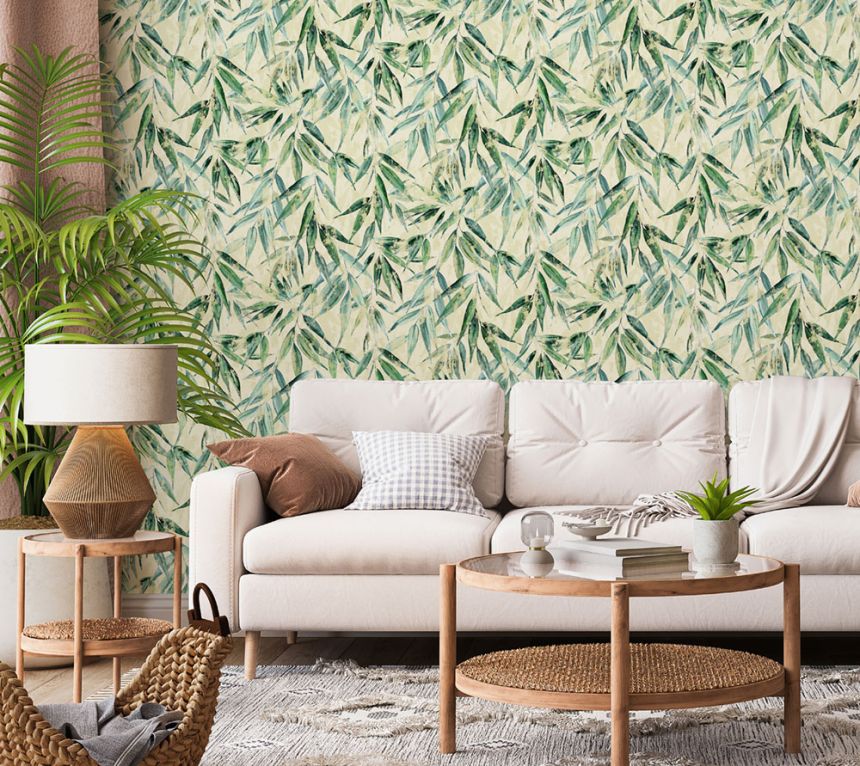 Vliesová tapeta na zeď, zelená, listy, 89040, Naomi, Novamur