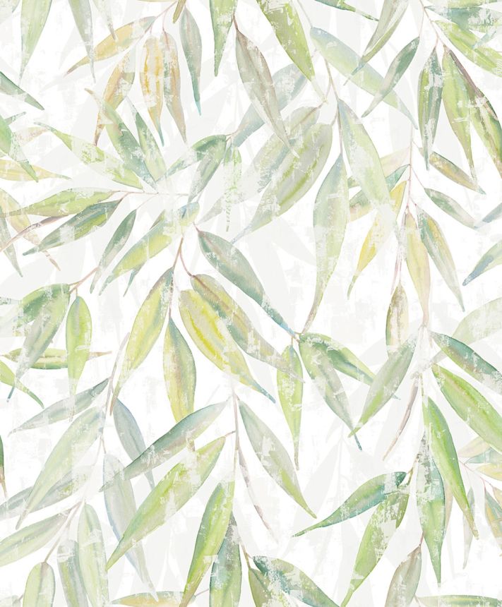 Vliesová tapeta na zeď, žluto-zelená, listy, 89041, Naomi, Novamur