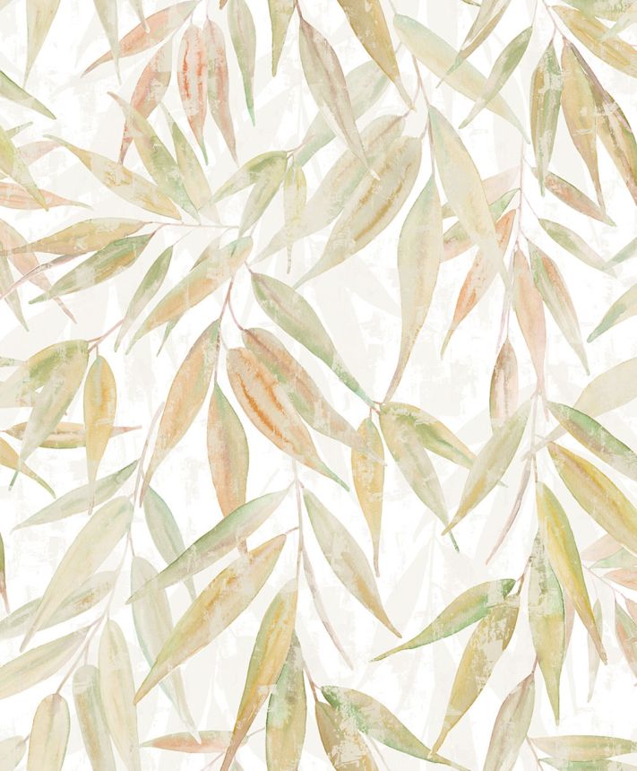 Vliesová tapeta na zeď, zeleno-béžová, listy, 89042, Naomi, Novamur