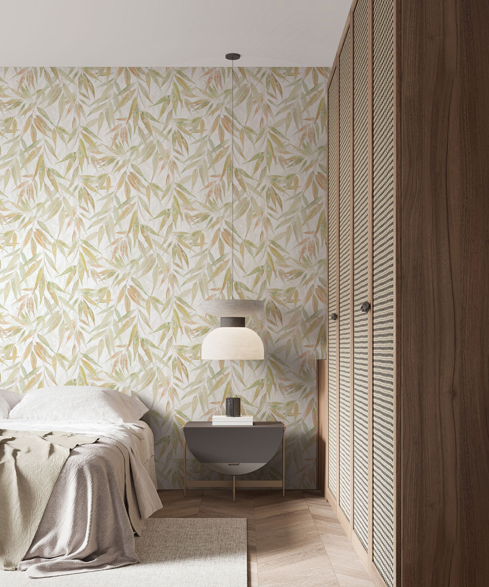 Vliesová tapeta na zeď, zeleno-béžová, listy, 89042, Naomi, Novamur