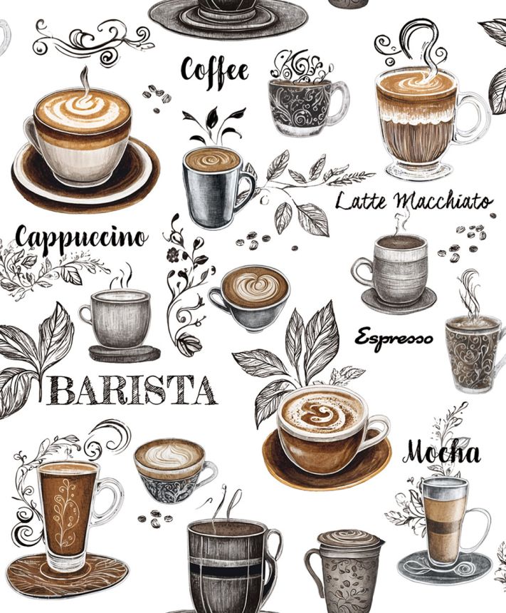 Vliesová tapeta na zeď, bílá, káva, 89043, Naomi, Novamur