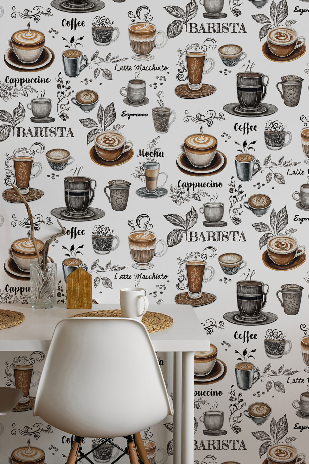Vliesová tapeta na zeď, bílá, káva, 89043, Naomi, Novamur